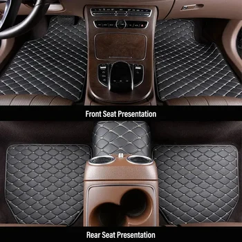 Tappetini Auto 4 Pezzi Universali in Pelle PU Impermeabili, Protezione per Pavimento Auto, Set Tappetini Anteriori e Posteriori, Accessori Auto