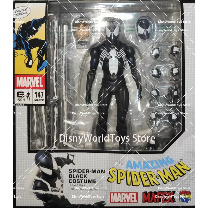 マフェックス No.147 MAFEX SPIDER-MAN BLACK COS MAFEX Spider-Man Black Costume Comic Ver. 147 Figure Medicom