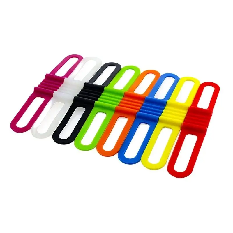 자전거 실리콘 밴드 탄성 스트랩, 손전등 마운트 홀더, 자전거 라이트 홀더, 다양한 색상, 145mm, 1개