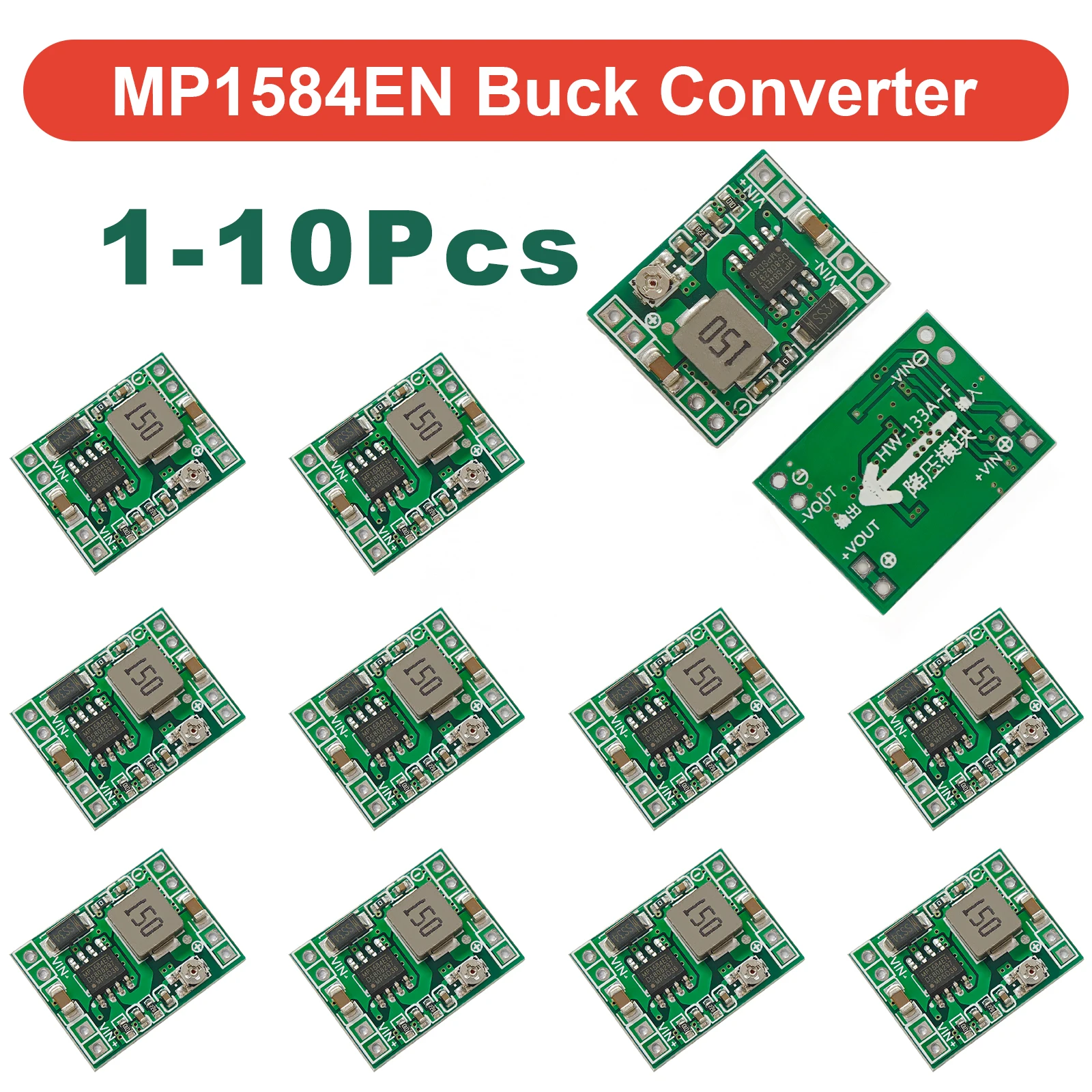 1-10 Stück MP1584EN Einstellbarer 3A DC-DC-Wandler Step-Down-Spannungsregler-Modul Ersatz für LM2596s MP1584 DC-DC-Buck-Board