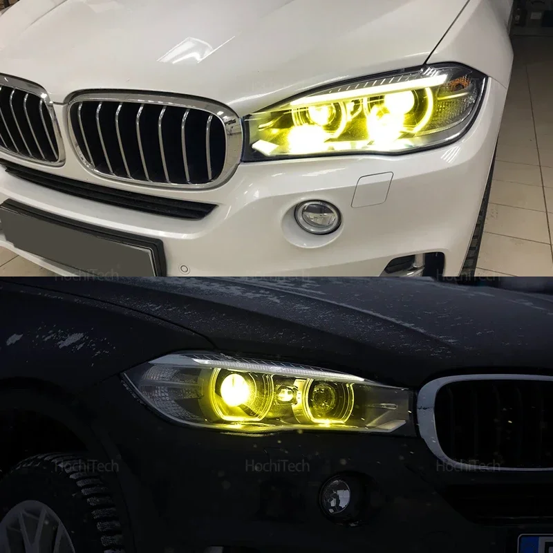 BMW X5 F15 X5M F85 2014 2015 2016 2017 2018용 노란색 LED 인서트 다이오드 보드 엔젤 아이 라이트 보드 주간 주행등