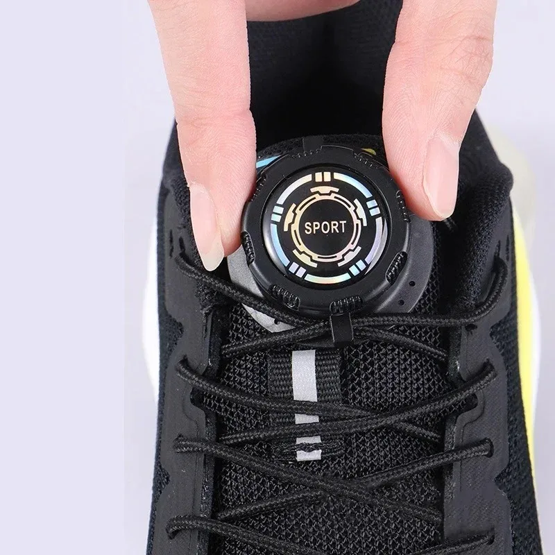 Easy Installation Automatic Shoelaces Without Ties Black White Swivel Buckle Laces Thick Rope Sneakers Shoelace Shoe Accessories Easy Installation Automatic Shoelaces Without Ties Black White Swivel Buckle Laces Thick Rope Sneakers Shoelace Shoe Accessories