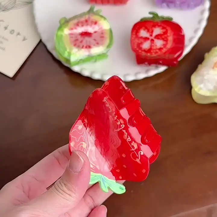 DuoShang новая забавная фруктовая серия акриловые заколки для волос с когтями