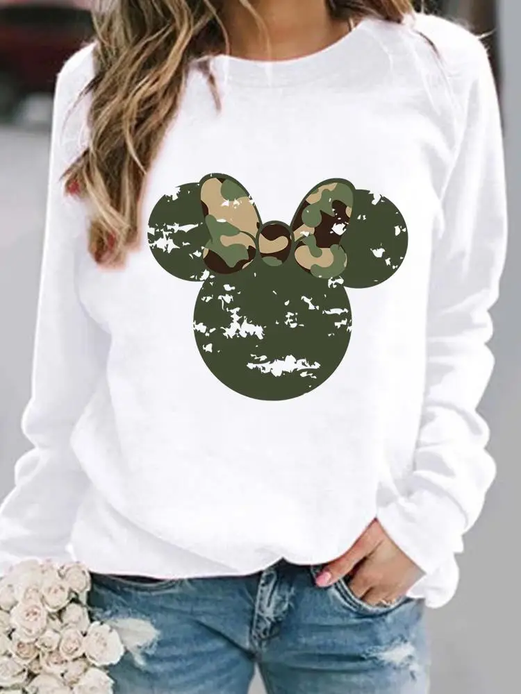 

Women Fashion Pullovers Holiday Cartoon Autumn Spring Print Casual 90s Watercolor Ear Head Lady Female Graphic Sweatshirt
