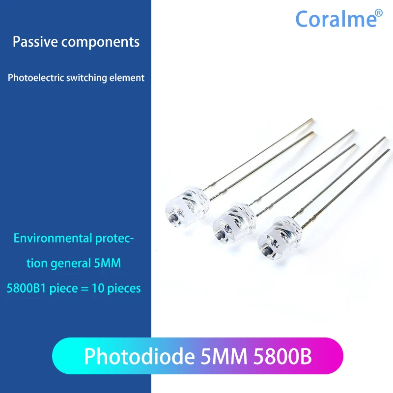 10 Pcs 5MM environmental protection general photodiode 5800B photoelectric switching element QT523C-EE1