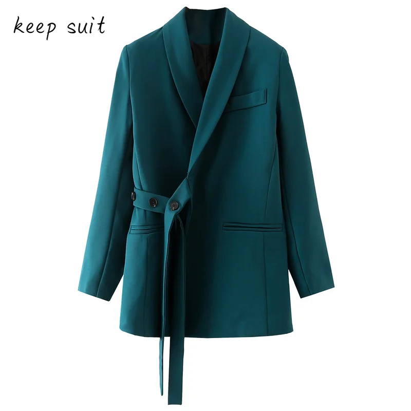 Women's 2022 Autumn Temperament New Button Side Tie Japanese Suit Jacket Mid-length Office Suit Top Blazers for Women Jackets