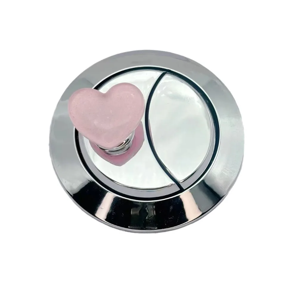 Fashion Heart Shape Toilet Press Glitter Push Switch Water Tank Buttons Colorful Nail Protector Toilet Button Bathroom