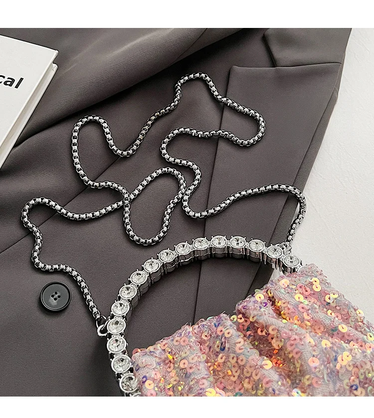 2024 Neue explosive, glänzende Diamant-Handtasche im High-End-Prinzessinnenstil mit Pailletten, elegant und vielseitig_voghion.com