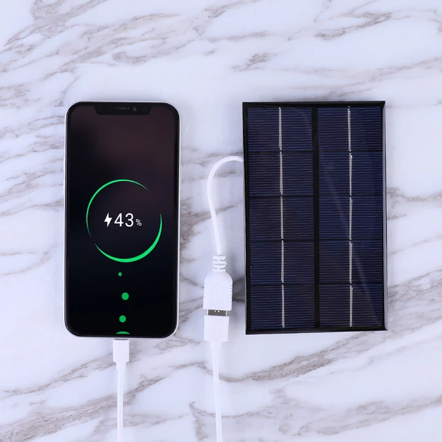 5W 5V Solar Charging Panel Polysilicon USB Solar Panel Charger Photovoltaic Cells for 3-5V Battery/Phone Charging 1