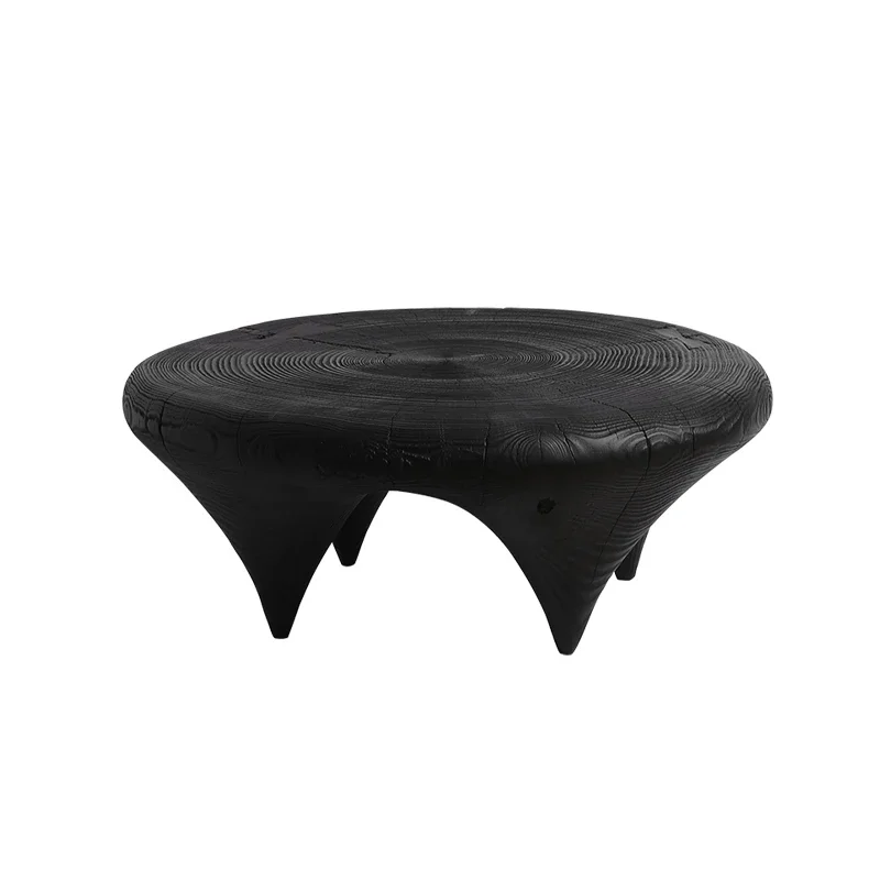 

Black Modern Luxury Coffee Table Living Room Design Minimalist Side Table Aesthetic Unique Table Decoration