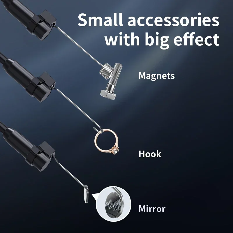 Max 16.4ft Endoscope Automotive Boroscope Inspection Device Camera 8mm For IOS Android Smart Phone Type C Cars Mobile 6