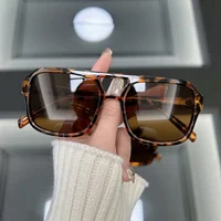 Lunettes de soleil carrées vintage pour femmes, lunettes de soleil rétro à grande monture, transparentes, bonbons, lunettes de créateurs, marque de mode 2
