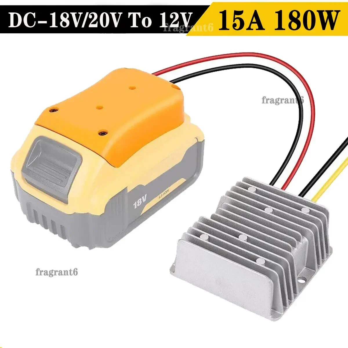 Step Down Converter 20V To 12V Adapter for Dewalt 20V Li-ion Battery 15A 180W Adapter Automatic Buck Boost Converter Regulator foxsur motorcycle battery chargers 12v6a full automatic smart battery chargers maintainer