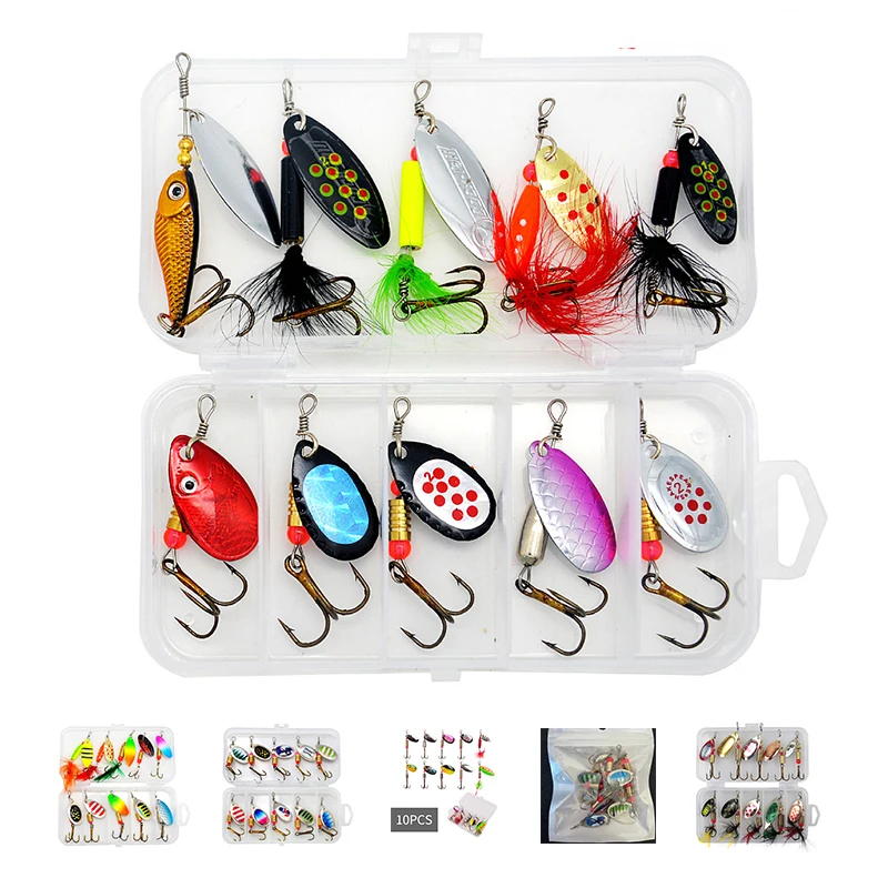 10 Pz Metallo 7g/10g/15g/20g Esche Da Pesca Wobbler Spinner Esca