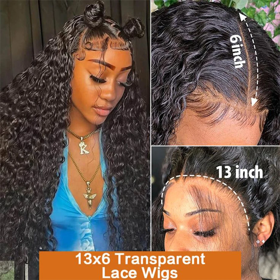 Human Hair Wig Lace Front Wig Human Hair Wigs Front Lace Wig Loose Deep Wave Frontal Wig 13x6 Lace Water Wave Curly Wigs Brazilian 13x4 Transparent Lace Front Wig For Women