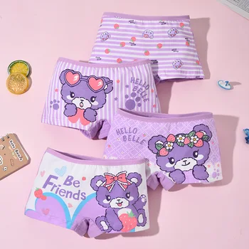 4 Pz/lotto Cartoon Bambini Ragazza Biancheria Intima Per Il Bambino Per Bambini Boxer Mutande Slip Ragazze Underware Pantaloni Per 2-9 Y 1