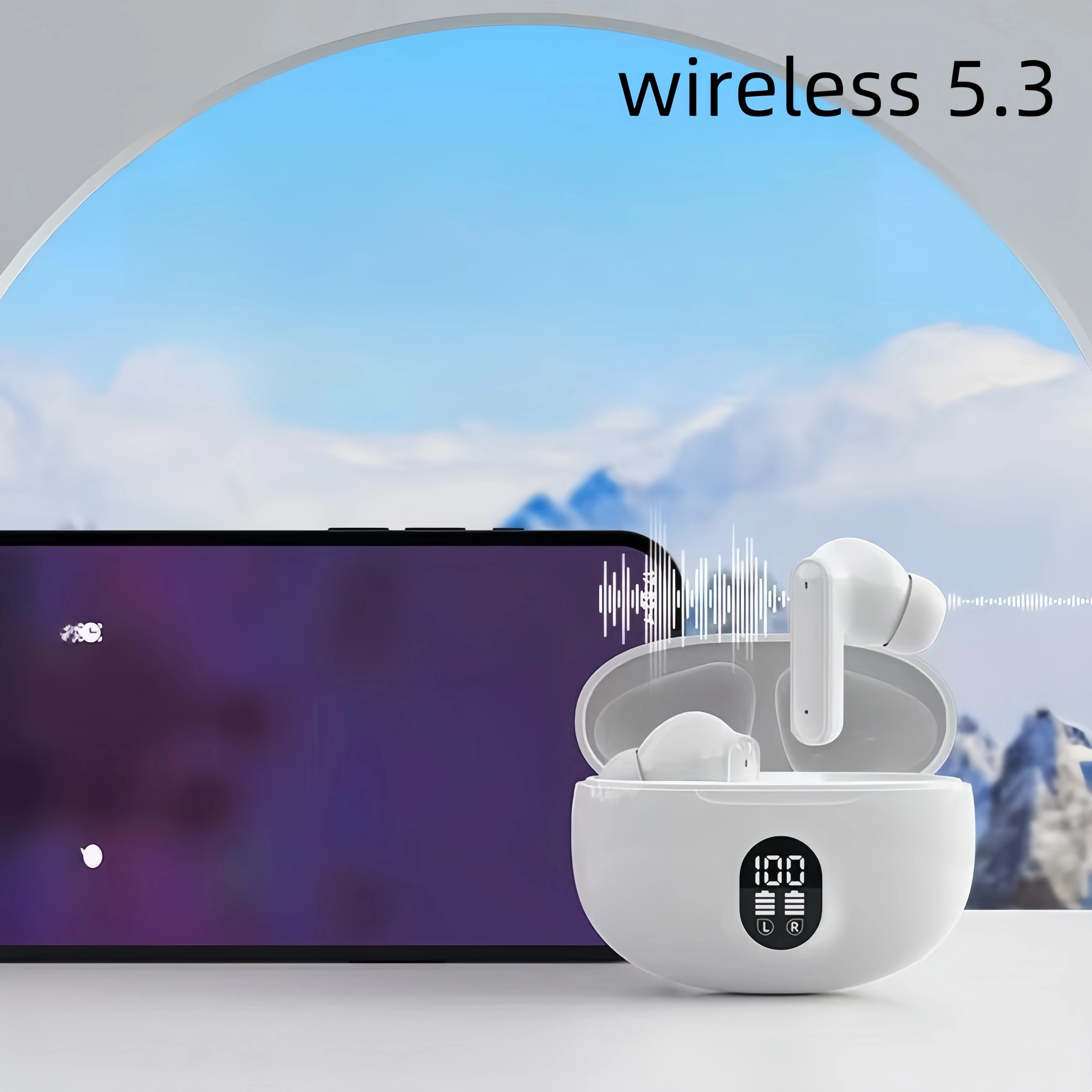 895B TWS Wireless Earbuds Noise Canceling Waterproof Ear Buds in-Ear Stereo Headphones with LED Display Charging Case 2