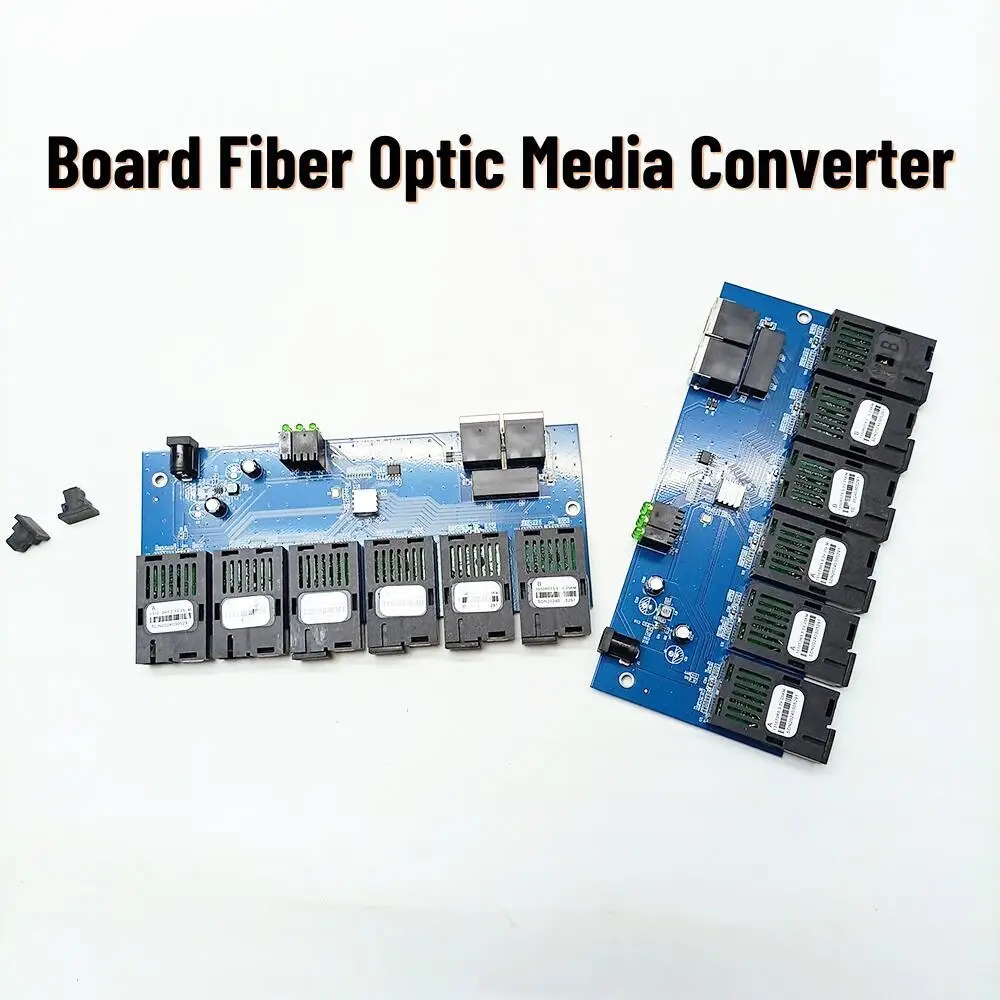 POE Switch 100M Board Fiber Media Converter 2 RJ45 To 6 SC Optic Connector 1310nm/1550Nm 3A+3B Ports 20KM Ethernet