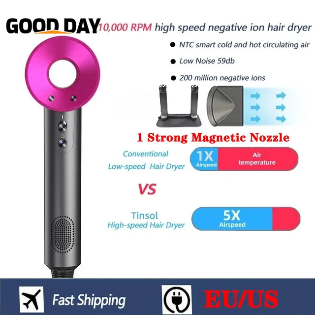1 Pcs Super Negative Ion Hair Dryer Professional Leafless Hair Dryer Constant Temperature Negative Ion Hair Dryer for Home Use ﻿