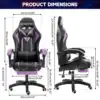 Gaming Chair With RGB Light PVC Leather  Office Chair Gamer Computer Chair Ergonomic Swivel Chair 2 Point Massage Racing Chair 5