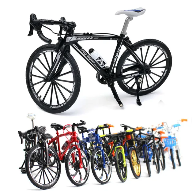 Diecast Metal Bicycle Model 1:10 Scale City Folded Road Race Cycling Mini Bike for Collection Friend Children Gift Boys Toys 1