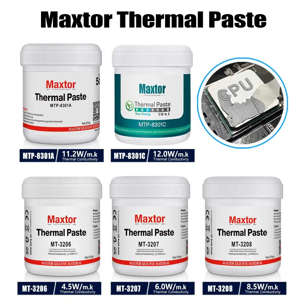 Pasta Térmica para pc Cpu Gpu Ps4 Computador 5g Mcu Equipamentos Ventilador Mais Frio Graxa Dissipador de Calor w mk 3207 Maxtor - Imagem 5