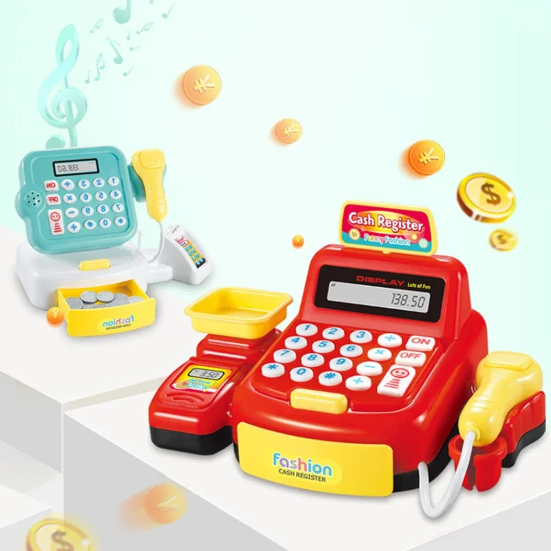 Simulation Supermarket Cash Register Game Toy Electronic Pretend Play House Toys Lighting And Sound Effects Toy for Kid Birthday 3