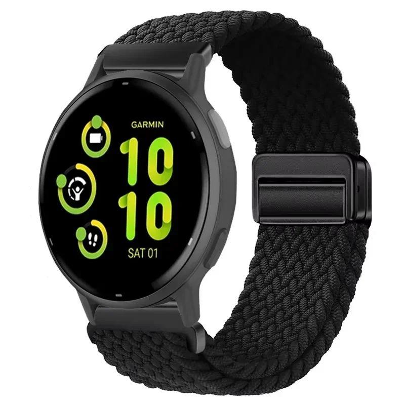 Nylon Braided Strap with Magnetic Closure - Comfortable & Breathable Band, 20/22mm