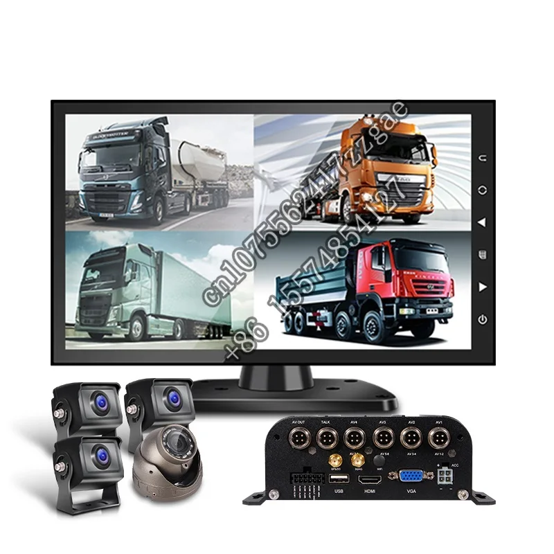 4CH-AHD-MDVR Video Recorder Night Vision 10inch Display Bus Safety ing System 4G GPS MDVR Truck Driving Recorder face detection analog cctv security camera system set 16ch 4k dvr kit night vision ahd camera video surveillance system kit 8ch