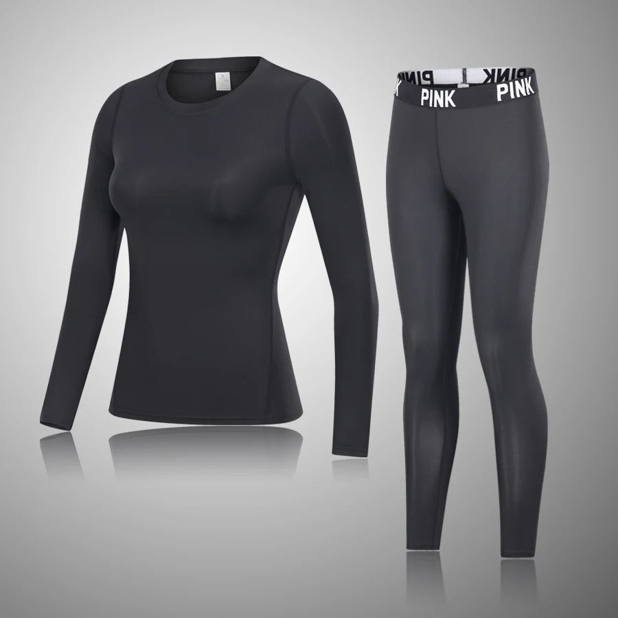 Women Thermal Underwear Sets Warm Sports Running Underwear Long Johns Compress Sets Female Warm Thermo Undershirt