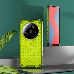 Honeycomb Clear Shockproof Transparent Anti-Fall Phone Case for Xiaomi 15 (Green)