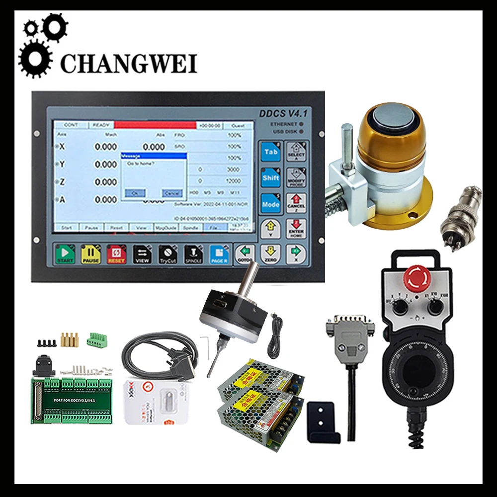 

ЧПУ Ddcsv3.1 3/4 оси G код независимый Автономный контроллер комплект + ручное колесо и 3d Edge Finder Z оси инструмент для настройки