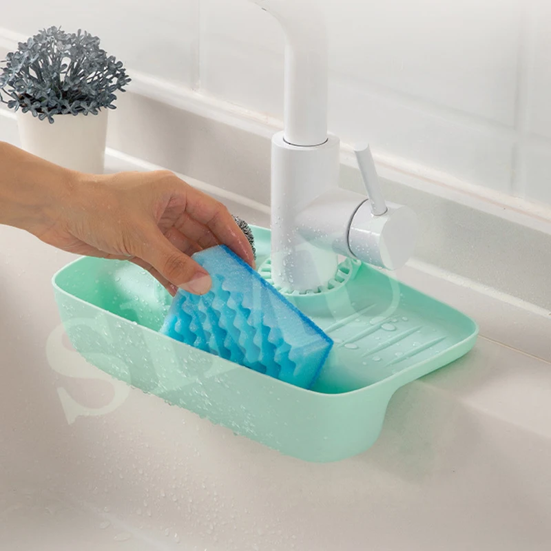 

Silicone Kitchen Faucet Mat Sink Splash Pad Drain Pad Bathroom Countertop Protector Shampoo Soap Dispenser Kitchen Sink Storage