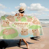 Cartoon Capybara Big Microfiber Beach Towels Quick Dry Towel Sand Beach Towels Pool Towel For Travel Swim Pool Yoga 1