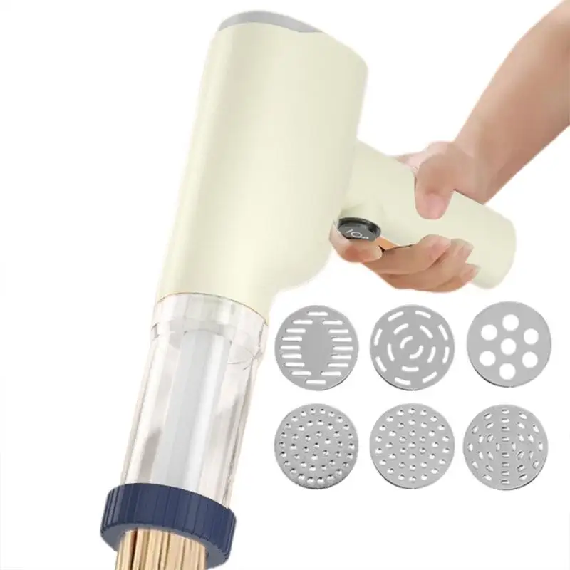 Electric Pasta Maker Machine Rechargeable Noodle Maker Cutter Automatic Electric Noodle Press Cutter With 6 Different