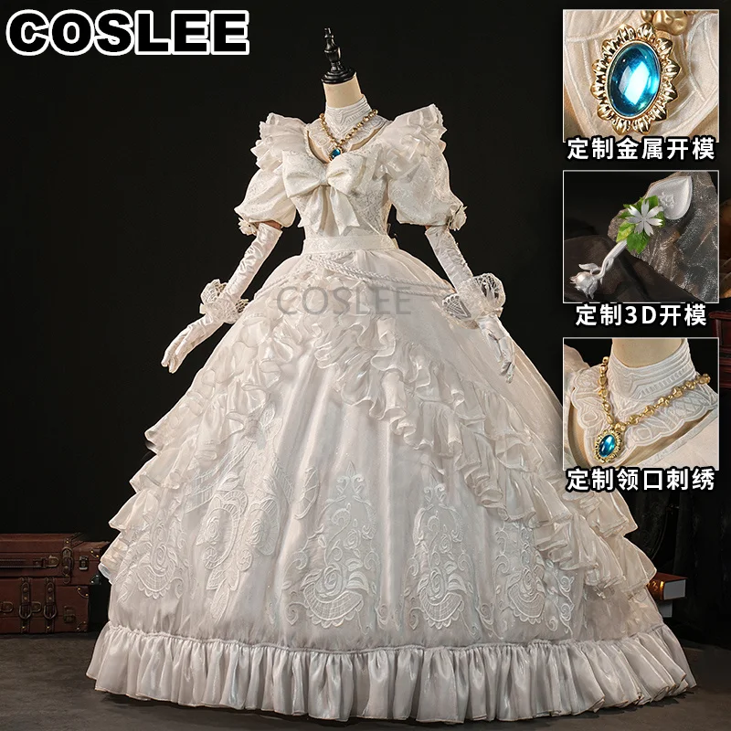 

COSLEE Identity V Marie Bloody Queen Cosplay Costume Promised Day QiZhen Fashion Gorgeous Dress Madame Red Game Suit Halloween