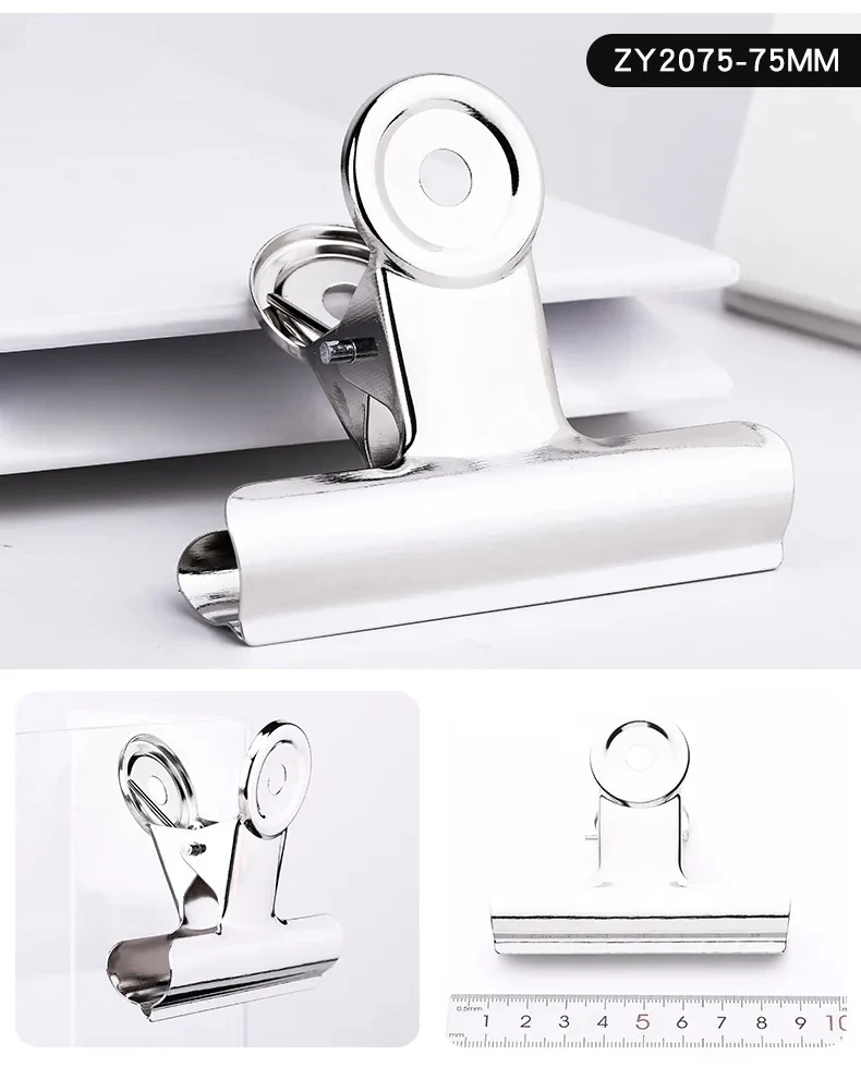 1p Powerful Metal Clip Stationery Office Supplies Household Folder Fixing Small Book Clip Extra Large Sketch Board Drawing