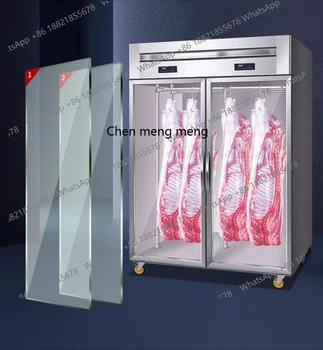 Commercial fresh-keeping refrigerated vertical fresh meat whole pig display cabinet fresh meat freezer