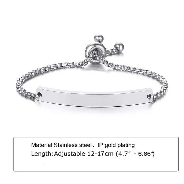 Custom Personalized Name Baby ID Bracelet, Stainless Steel Curb Chain Link Crown Bracelet Newborn Gilrs Boy Gifts Not Allergic BR-991S silver