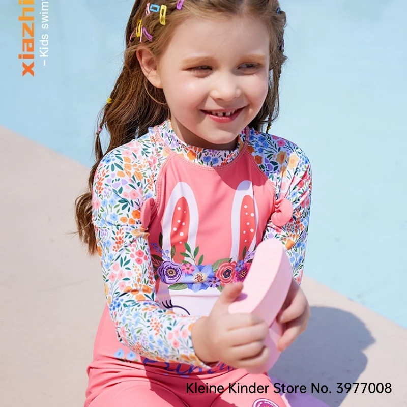 Baby Girl One-Piece Swimsuit UPF50 UV Protection Cartoon Children's Bathing Suit Toddler Surf Swimming