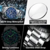 POEDAGAR Luxury Watch for Man Quartz Sports Men Watch Waterproof Luminous Stainless Steel Chronograph Men's Watches Clock Reloj 4