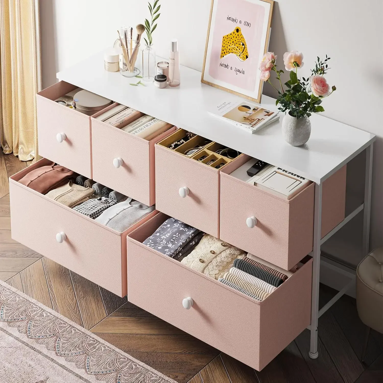 6-Drawer Pink Dresser 2