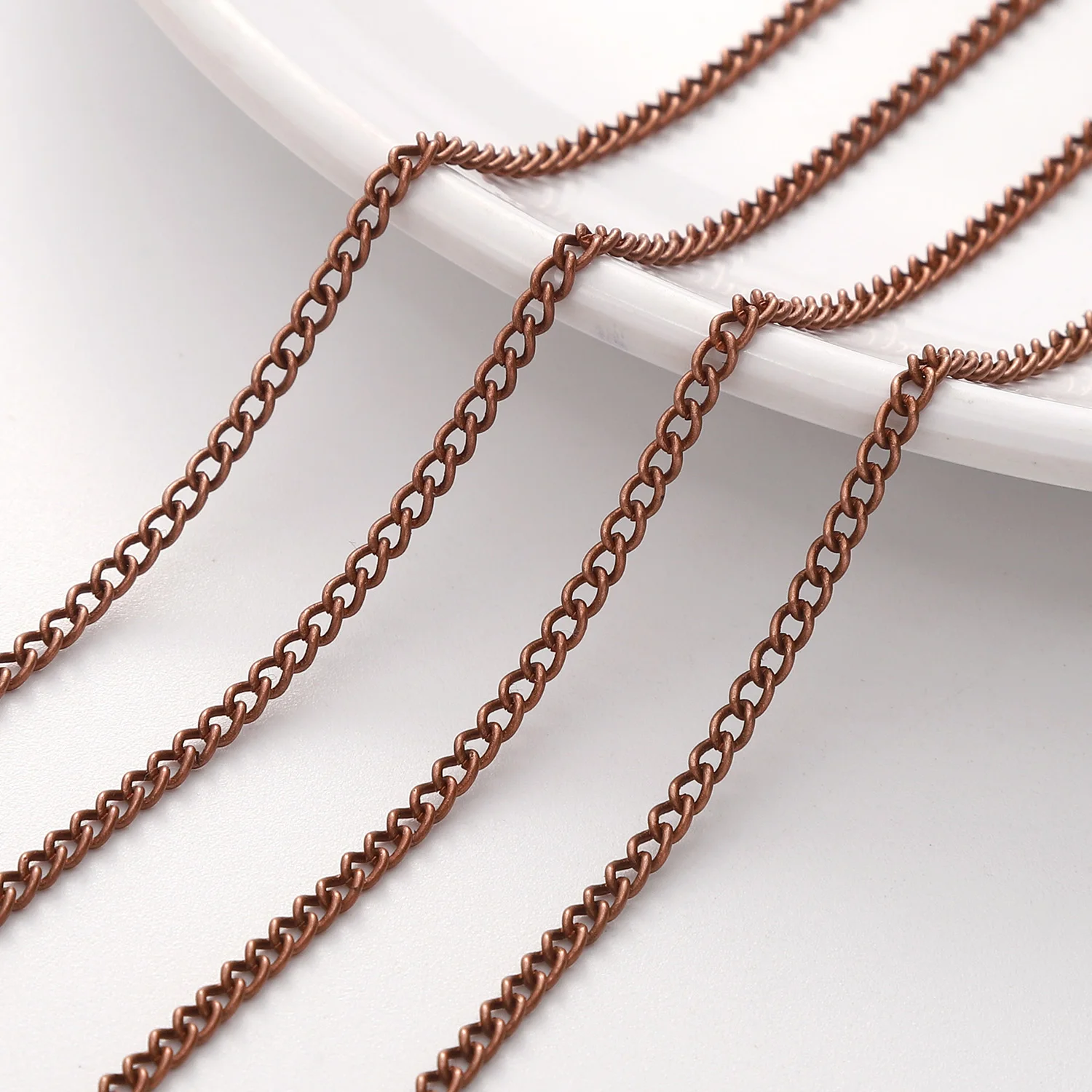 Kupferbeschichtete dünne Eisenkette Halskette 1/5M 1,3/1,6/2/2,5MM für handgemachte DIY Schmuckherstellung Armband Zubehör – Detail 10