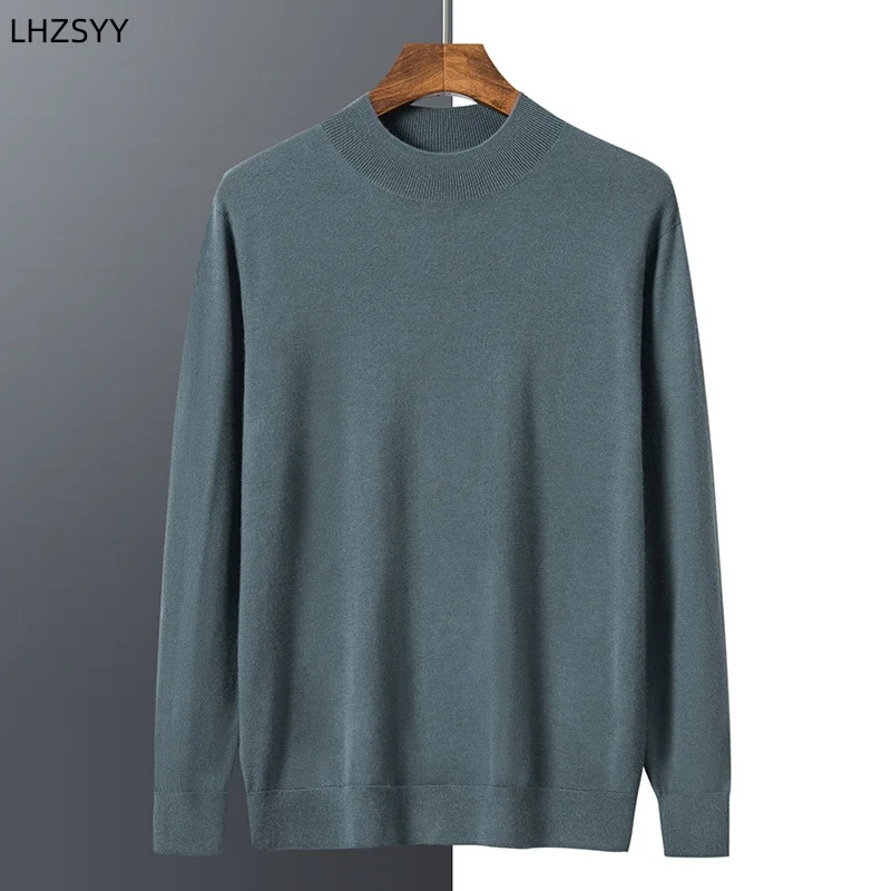 LHZSYY High-end Worsted 100%Pure Goat Cashmere Sweater Men's Thin Cashmere Pullover Business Leisure Long Sleeve Tops Knit Shirt