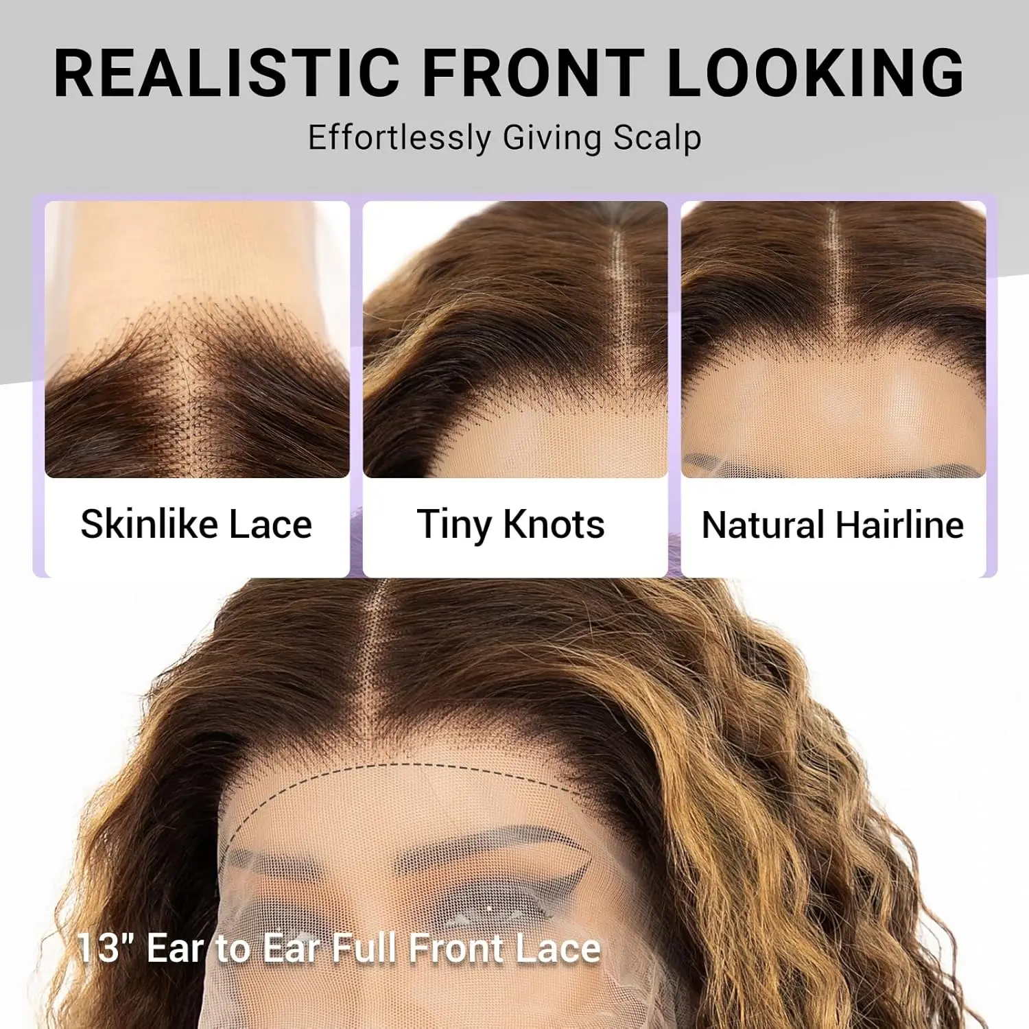 Ombre Lace Front Wig Human Hair 4/27 Highlight Wig 13x4 Deep Wave Lace Front Wigs Human Hair Pre Plucked 200% Density 26 Inch