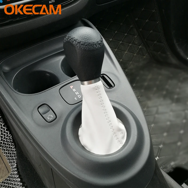 Genuine Leather Shift Knob Shifter Gear Knob Boot Cover For Smart