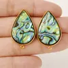 Boho Golden Teardrop Rectangle Round Abalone Shells Stainless Steel Earrings Large Square Peacock Dangle Drop Earrings Jewelry 4