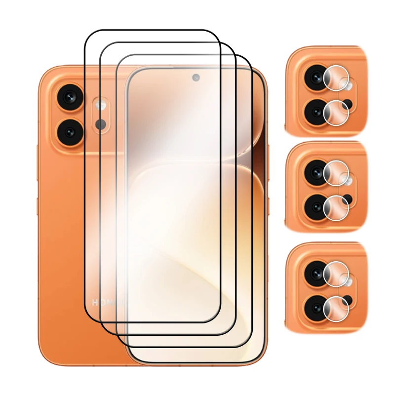 Full Cover Tempered Glass Screen Protector with Camera Lens Film