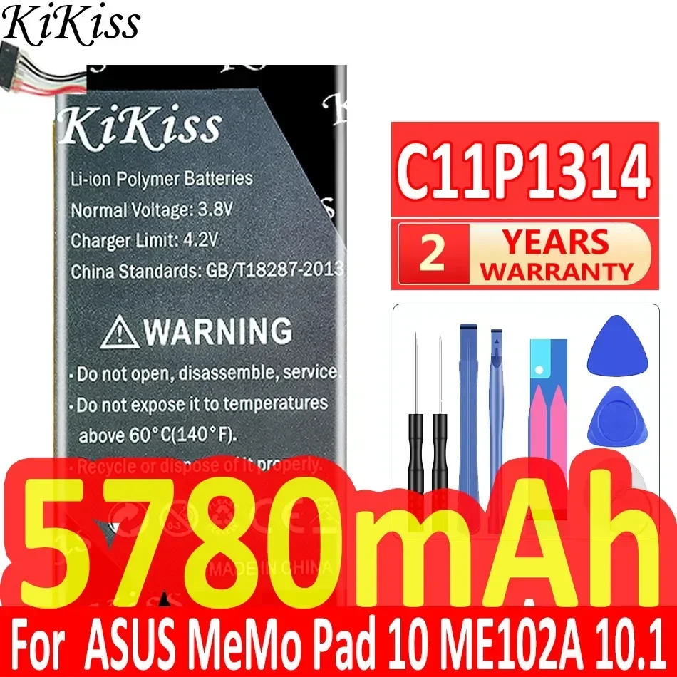 Tablet Battery High Compatibility C11P1314 Rectangular Version 5780mAh For Asus Memo Pad 10 ME102A 10.1