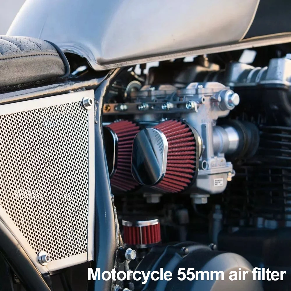 Motorcycle Exhaust Gas Filtration Air Filter High Flow Performance Car Air Intake Modification 51/55/60MM Small Caliber Intake